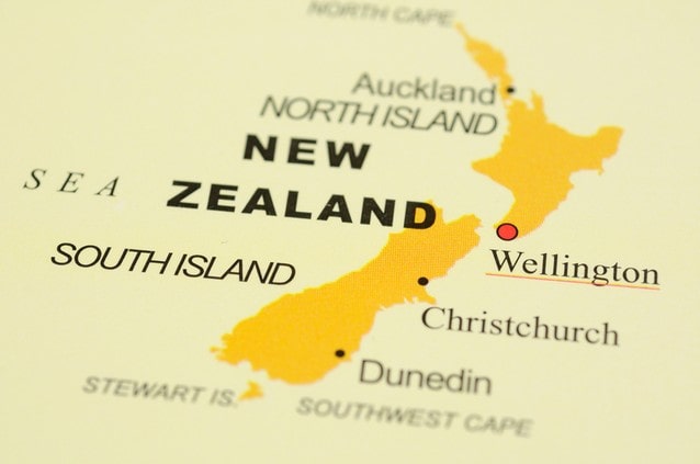 Nový Zéland mapa