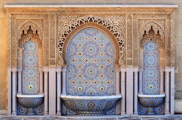 Marocká mozaika, fontána