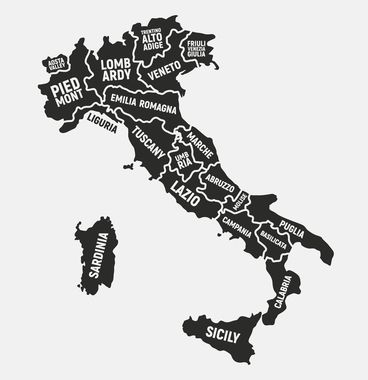Mapa italských regionů
