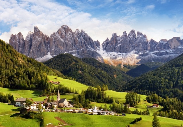 Trentino, italské Dolomity Val di Funes