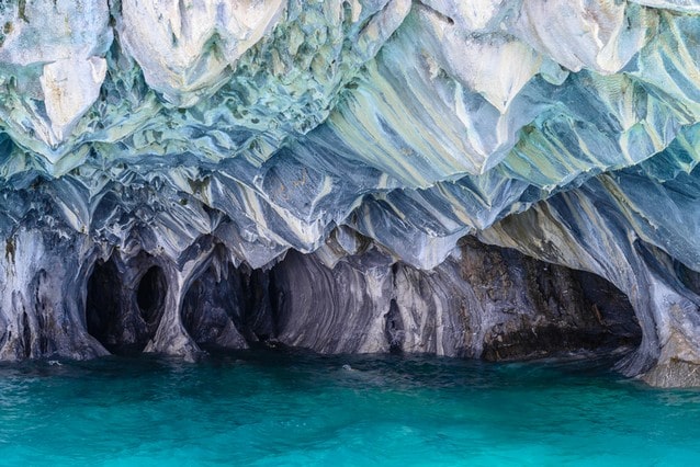 Mramorové jeskyně v Carrera, Chile