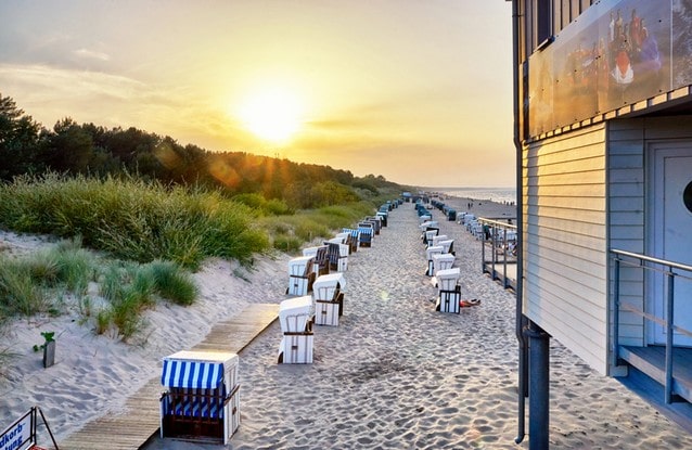 Moře a pláž na ostrově Usedom