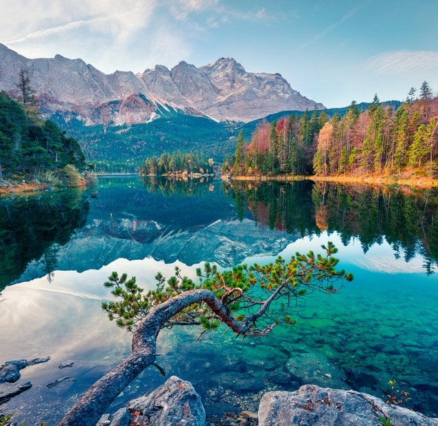 Jezero Eibse, výhled na Zugspitze