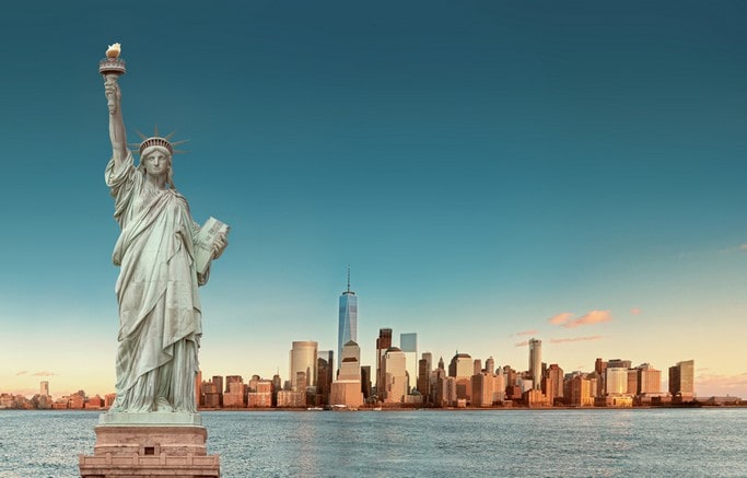New York panoráma Manhattan Socha Svobody
