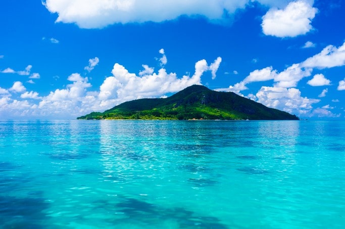 Tropický ráj výhled na ostrov Seychely