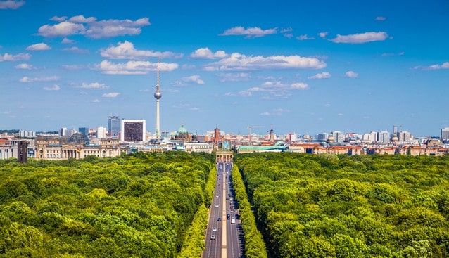 Výhled na Tiergarten Zoo v Berlíně