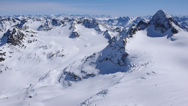 Silvretta lyžování v zimě