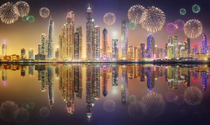 Ohňostroje a Silvestr v Dubaji