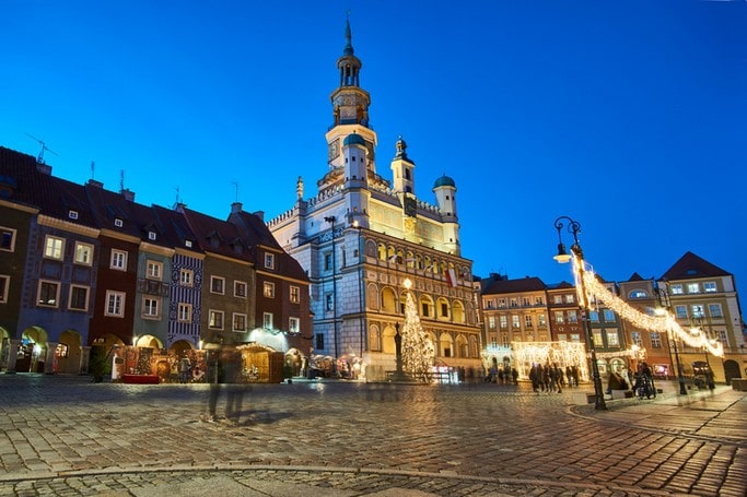 Poznaň Polsko krásné vánoční renesanční město